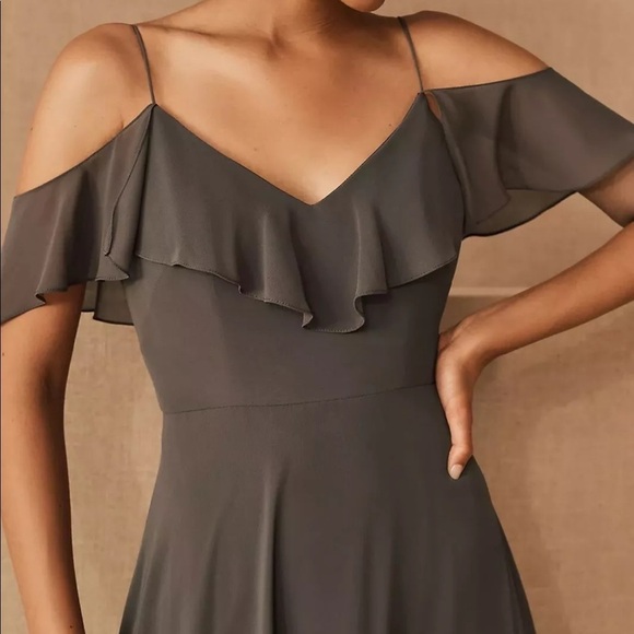 NWT Anthropologie Jenny Yoo Mila Convertible Dress in Charcoal - Picture 3 of 9